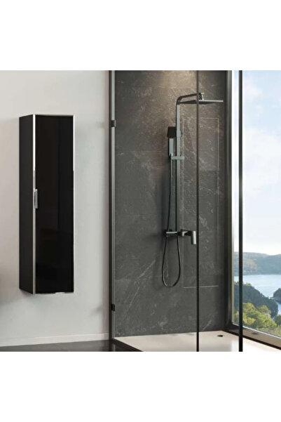 ORKA Dulap de baie suspendat Yalikoy, Negru, 40 x 125 cm