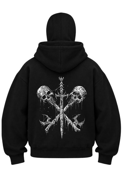 OPPPSSS Cardigan unisex Ninja cu mască de zăpadă, stil gotic tribal, din flee...