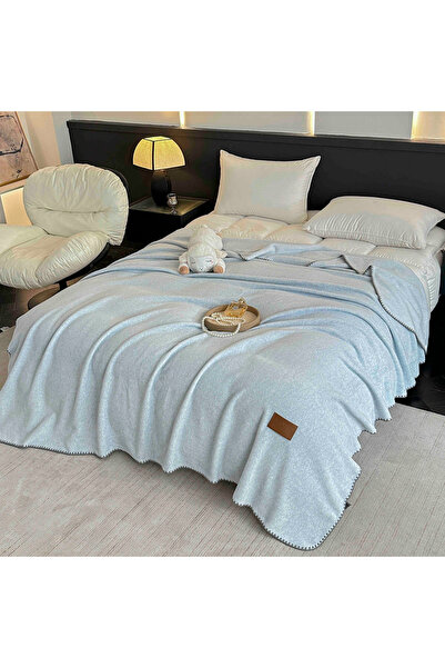 JOJO Patura Premium Allegria, Tip Casmir, 200x230 cm, Bleau Deschis, Husa Inc...