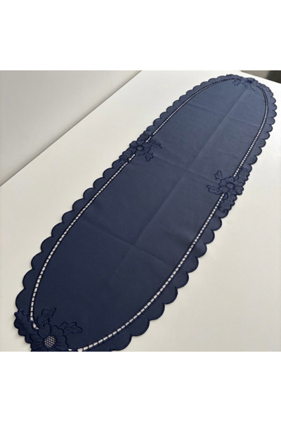 Denef Home Oval Güllü - Cureaua din piele cu perforații, albastru marin - 35x...