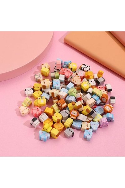 TERRIFI 50 Pieces Cute Animal Pencil Erasers for Kids, Random Assorted Cloth ...