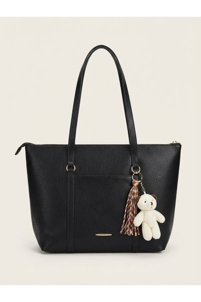 Satuna Large Size Women's Lined Shoulder Bag |   Women's Bag with Teddy Bear ...