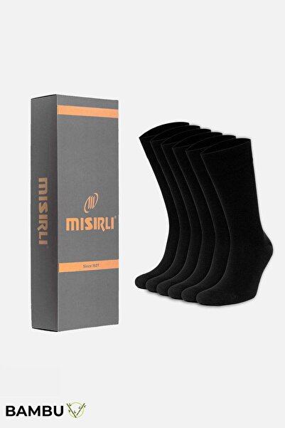 Mısırlı Мъжки бамбукови чорапи, 6 чифта, черни, в кутия