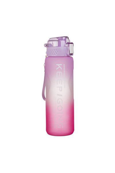 OEM Sticlă Apă Sport din Plastic Fucsia Lila Ombre "Keep going" - 1 L, Prinde...