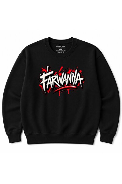 Rabona Fashion Farwaniya Kuwait Men's Graphic Printed Sweatshirt – Red & Blac...