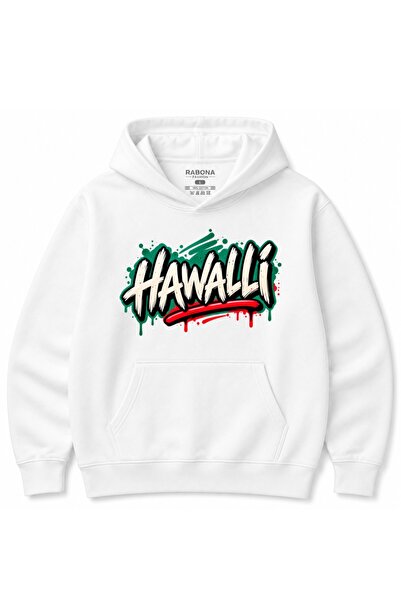 Rabona Fashion Hawalli Kuwait Men's Graphic Printed Hoodie – Green & Red Stre...