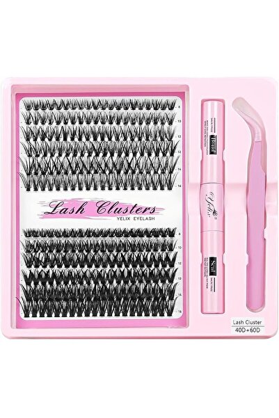 Yelajoy Lash Clusters 240PCS DIY Eyelash Kit with Bond Seal Tweezers