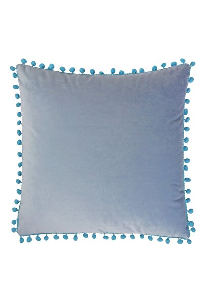 Domarex Fata de perna cu pompoane 40x40 catifea albastra Vara 25