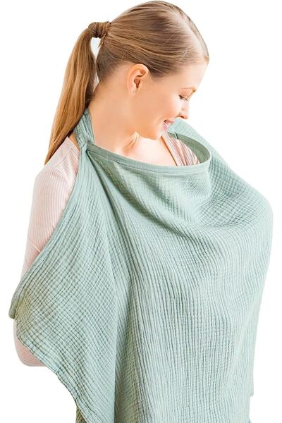 Gonice Muslin Nursing Cover for Baby Breastfeeding, Breathable 100% Cotton Br...