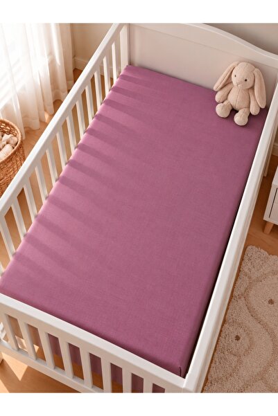 ZIY Collection ملاءة سرير أطفال من سلسلة كيدز، لون سادة، 100% قطن، مقاس 110x1...