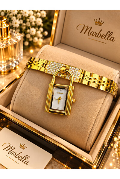 Marbella ساعة سهرة نسائية مرصعة ب أحجار الزركون الفاخرة من ماركة الشهيرة مع ض...