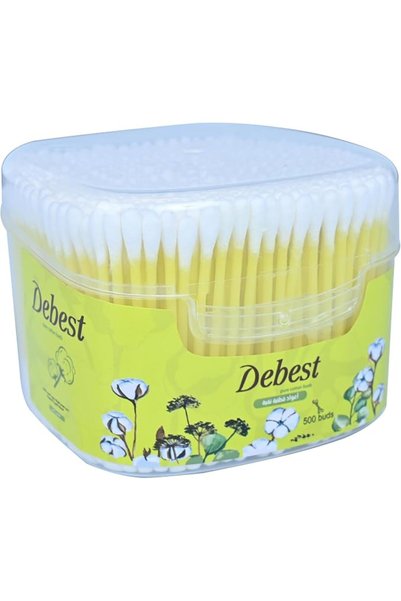 Debest Pure Cotton Buds Yellow 500 PCS