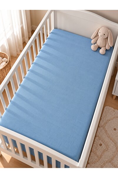 ZIY Collection ملاءة سرير أطفال من سلسلة كيدز، لون سادة، 100% قطن، مقاس 110x1...