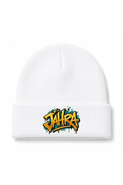 Rabona Fashion Jahra Kuwait Graphic Printed Beanie - Gold & Turquoise Graffit...