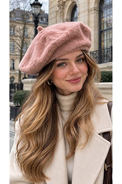 MARBERRY قبعة نسائية فرنسية ناعمة الملمس من Pink Lux