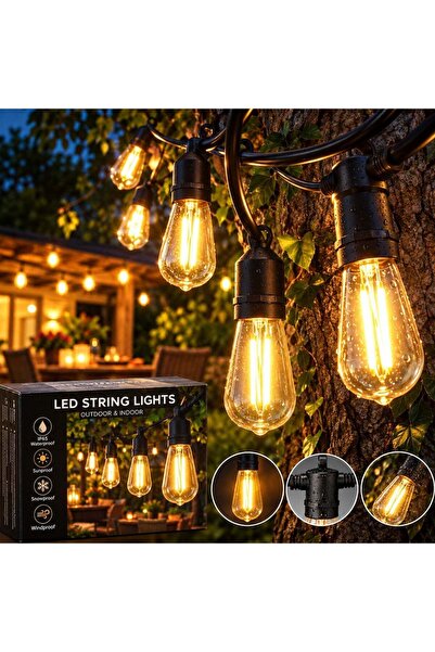 JML 5М LED гирлянд с 10 крушки, топла бяла светлина, на едро