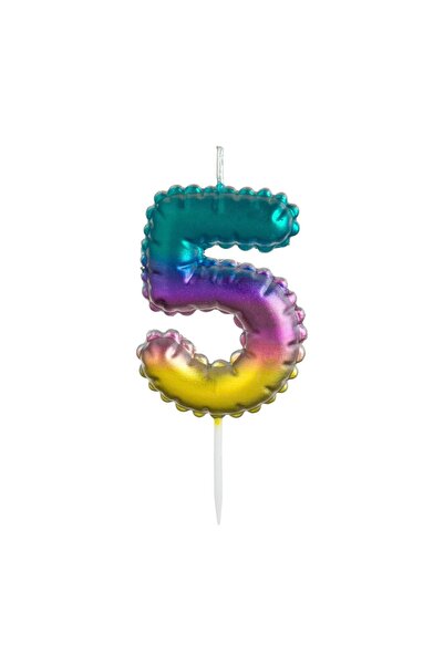 OEM Lumânare Tort Colorată Ombre Metalizata Nr. 5 – Decor Elegant pentru Tort...