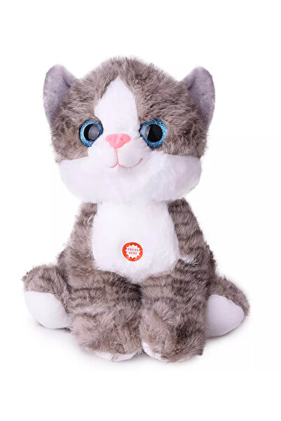 Amek Toys Pisicuță de pluș cu sunet, 30 cm - Gri
