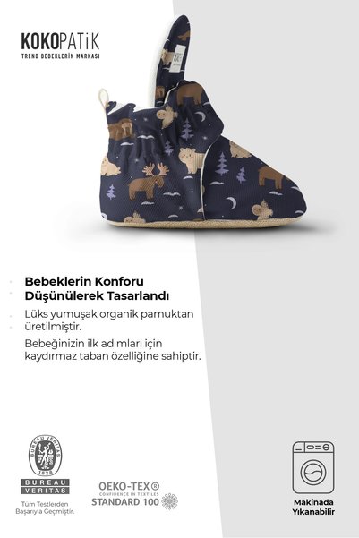 Kokopatik Gece Kışı Desenli Bebek Panduf