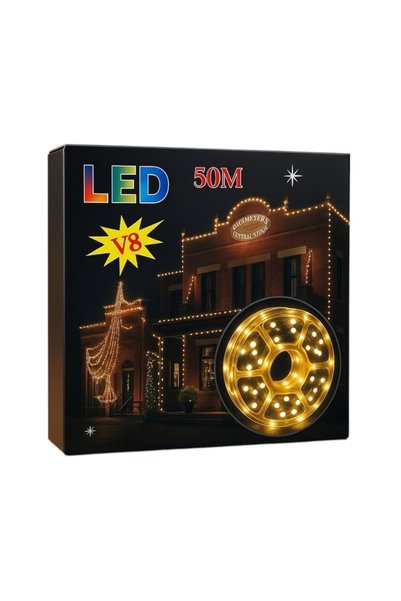 OKAE سلسلة إضاءة زخرفية LED بطول 50 متر، 500 مصباح دافئ، مقاومة للماء، 220 فولت