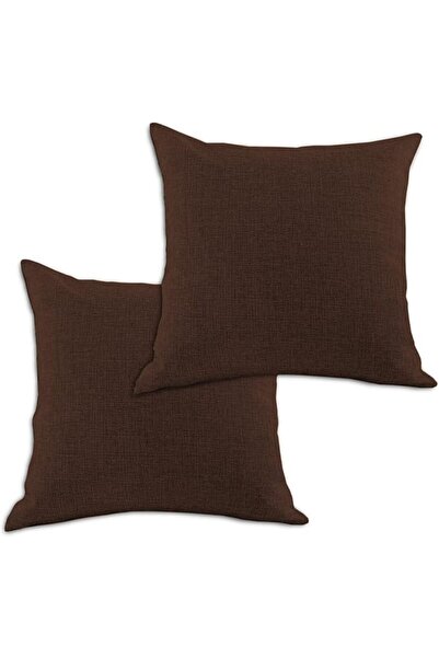 REGAL IN HOUSE In House | 2 Pieces Square Decorative Cushion Set of Linen Sol...