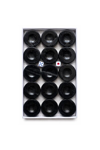 OEM Piese de table, plastic dur, alb/negru, 30 de piese, 2 zaruri incluse
