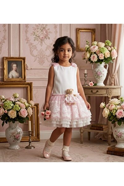special gift house فستان أطفال مكون من 3 قطع (فستان -شنطة صغيره -اكسسوار شعر )
