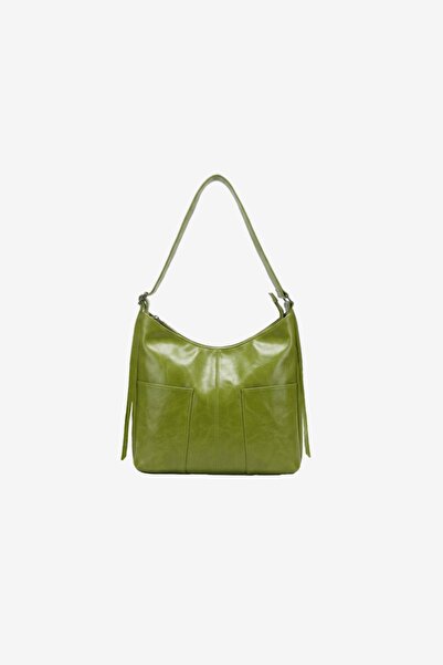 MARSEPTUN Polina Double Pocket Detailed Green Matte Bag