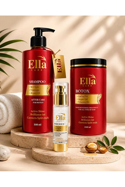 ELLA care مجموعة إيلا كير لإصلاح الشعر التالف وتنعيمه (شامبو إيلا كير 500 مل-...