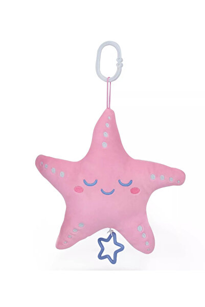 Amek Toys Jucărie muzicală de pluș pentru bebeluși, stea roz cu lumină, 25 cm