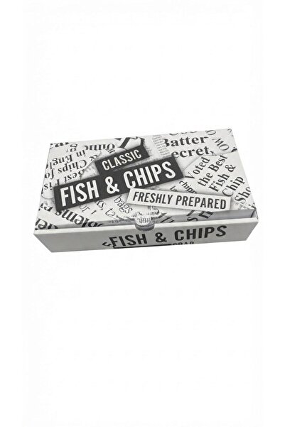 Generic Brand Cutii Carton Takeaway "Fish & Chips", 27x15x5 cm, Ambalaj Deliv...