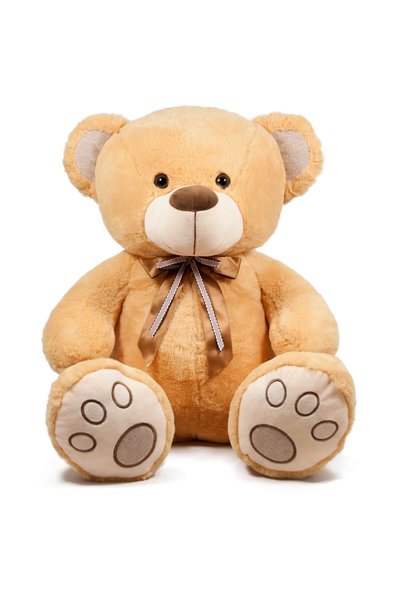 Amek Toys Ursuleț de pluș cu fundă dublă, 40 cm - Maro