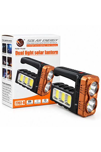 More Lanternă cu 5 LED-uri de 3W, cu încărcare solară/priză, 400 lm