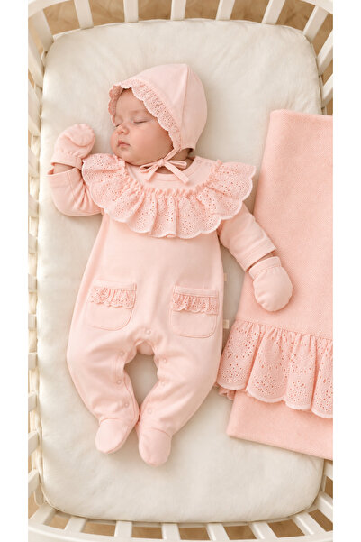lisaloom baby & kids Aveline 0-3 Months Baby Girl Roba Brodeli 4-Piece Hospit...