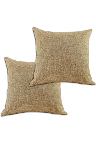 REGAL IN HOUSE In House | 2 Pieces Square Decorative Cushion Set of Linen Sol...