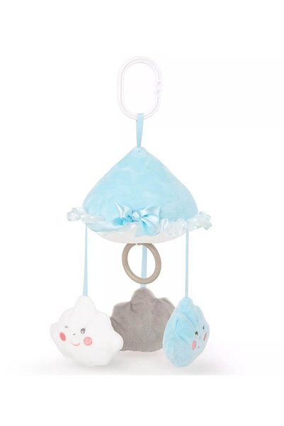 Amek Toys Jucărie muzicală de pluș pentru bebeluși, cu nori, albastră, 30 cm