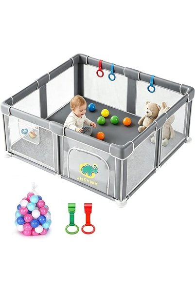 Vinnatsu Large Baby Playpen with 60 Balls and 2 Safety Pull Rings, Baby Play ...