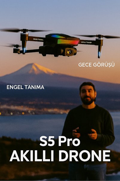 Forestia S5 Pro Profesyonel Drone Optical Flow ve Engel Algılama Sistemli 360° Hareketli Başlangıç Drone