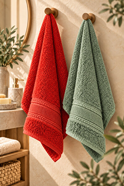 Federico Fabrizio Pearly 2 Pieces Bamboo Knitted Patterned 50X85 cm Hand and ...