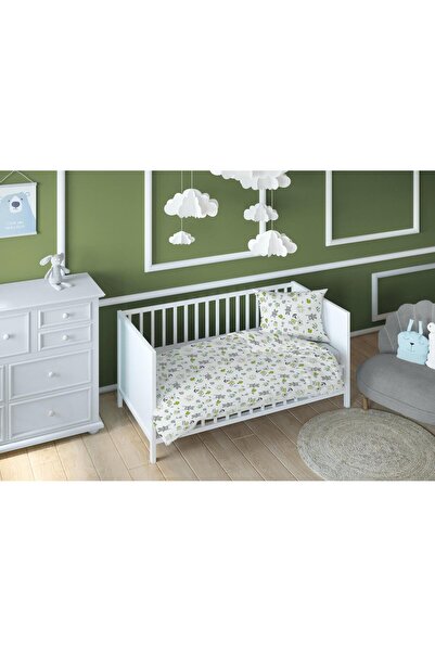 Karo Fata de perna 40x40 alb-verde mare pentru copii cu fermoar 2720 D Cotton...
