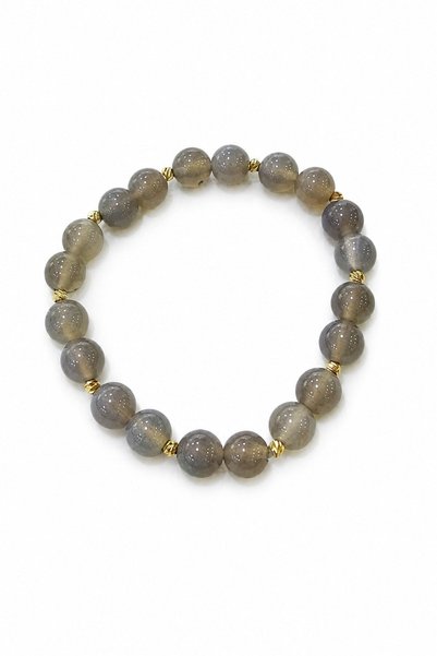 nesdesignn Natural Stone Bracelet (Labradorite - Round Beads)