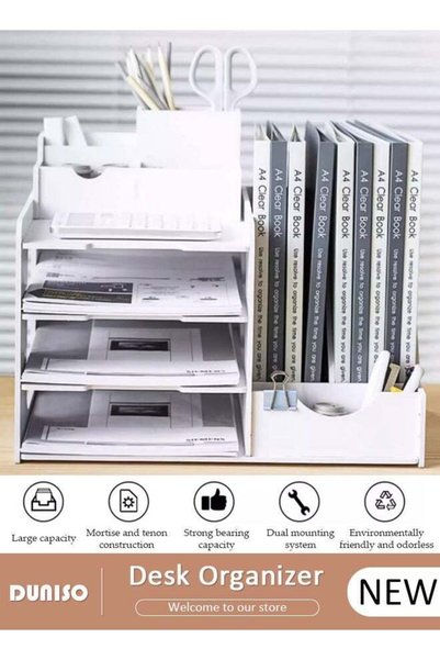 Generic DUNISO 4 Tier Desktop Organizer, Book Holder,Office Desk Organizer, D...