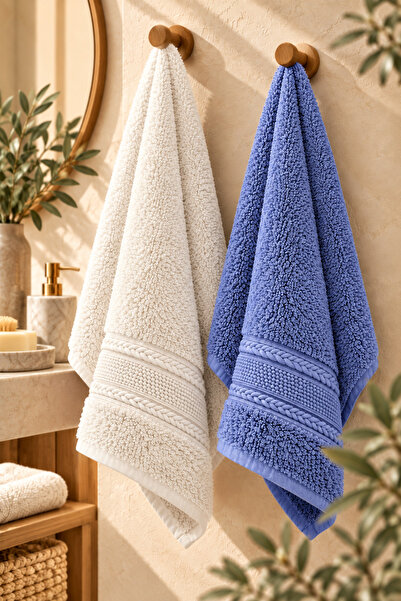 Federico Fabrizio Pearly 2 Pieces Bamboo Knitted Patterned 50X85 cm Hand and ...