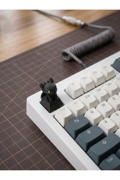 Figyfun Mini Ejder Tasarımlı 4 adet Mekanik Klavye Tuş Başlığı Özel Tasarım K...
