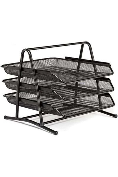 Generic Gulf Trend Hi-Range Desk Deposit Tray 3 Layer A4 Metal tray Office De...