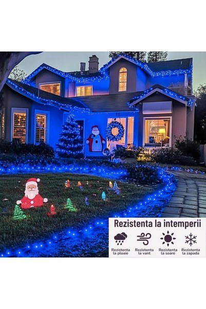 Impact Vision Instalație De Crăciun, 100 m, 480 LED-uri, Albastru, 8 Moduri De Iluminare, Interior/E
