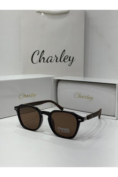 Generic Brand نظارة Charley شمسية سوداء بعدسات بنية Polarized