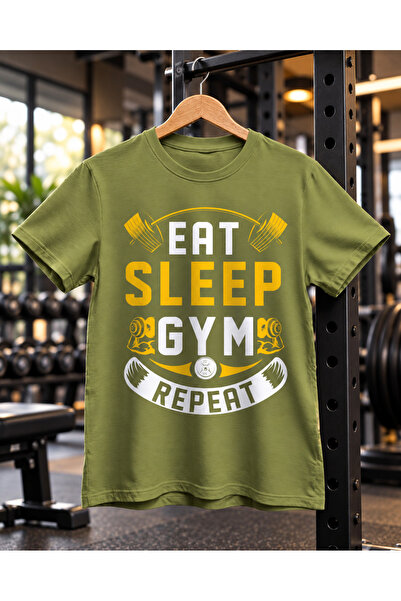 EatSleep Erkek Regular Fit Baskılı Spor Tişört