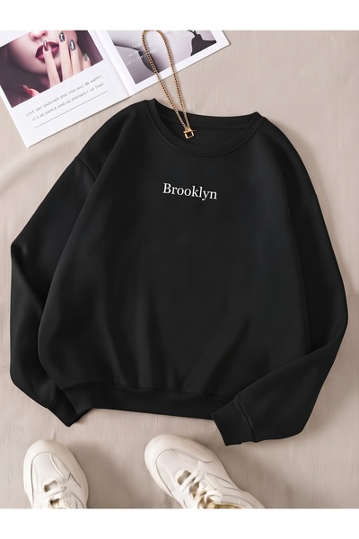 one button Hanorac unisex pentru femei/bărbați, cu imprimeu Mini Brooklyn, pr...