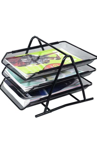 Generic Gulf Trend Metal Mesh 3 Tier Desk Organizer File Tray for Documents, ...